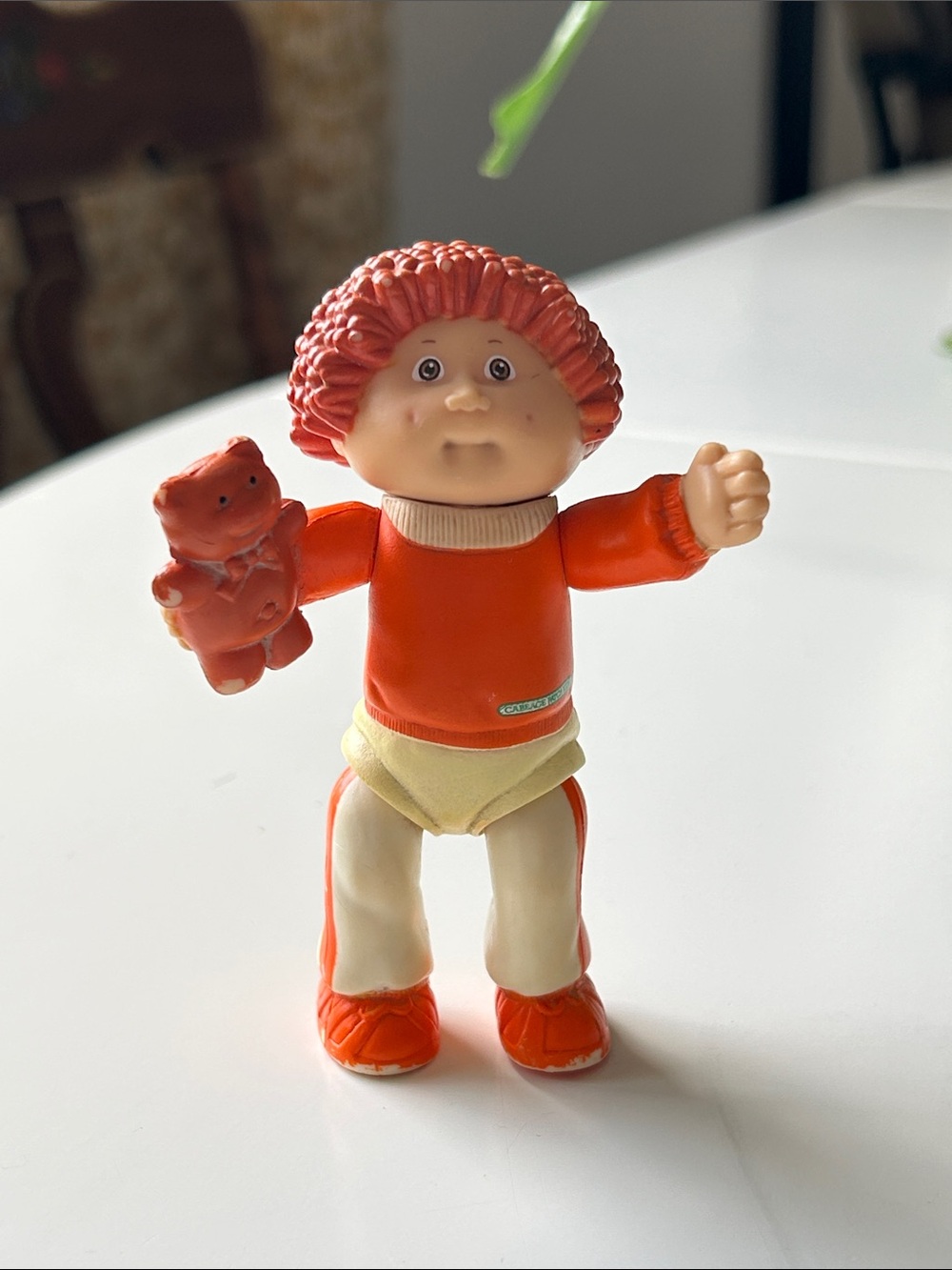 Orange PVC Cabbage Patch Kids Figurine with Bear Accessory